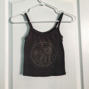 Aeropostale Gray Graphic Crop Top